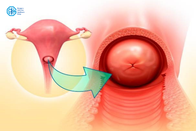 Mô phỏng vị trí cổ tử cung bị viêm